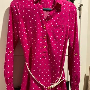 Belted polka dot dress- size small- The Limited